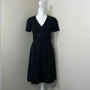 Calvin Klein Short Sleeve V-Neck Fit & Flare Dress​​​​